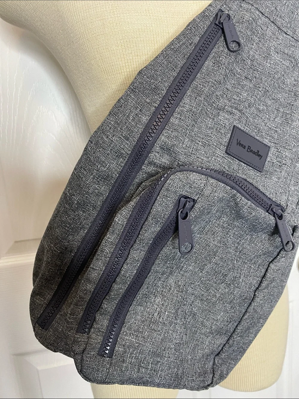 Vera Bradley ReActive Gray Heather Sling Backpack NWOT Travel Crossbody - Picture 8 of 16